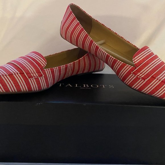 🎉HP🎉TALBOTS WOMAN POPPY RED FRANCESCA DRIVING MOCCASIN FLAT SHOES  7.5 - Picture 8 of 11